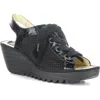 Fly London 'yuta' Platform Wedge Sandal In Black