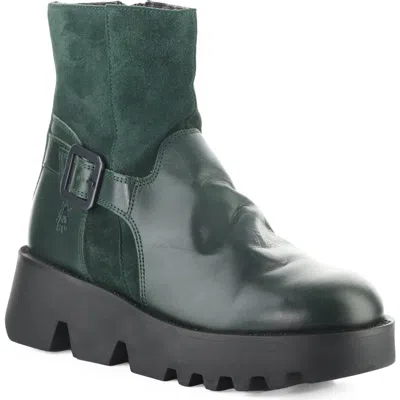 Fly London Zink Lug Sole Bootie In Black