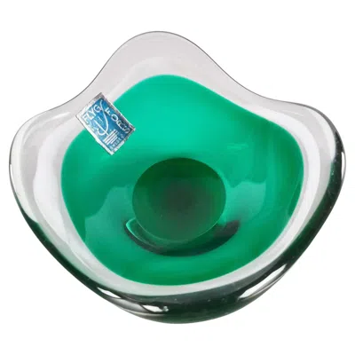 Pre-owned Flygfors Glass Mid-century Coquille Bowl By Paul Kedelv, Flygsfors, Sweden, 1953 In Blue