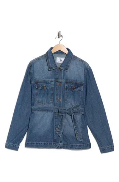 Flying Angel Belted Denim Shacket