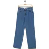 Flying Angel Cherry Embroidered Straight Leg Jeans In Medium Dark Wash