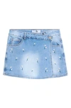 Flying Angel Floral Embroidered Crossover Denim Skort