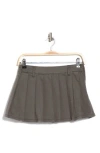 Flying Angel Pleated Twill Miniskort In Gray