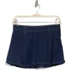 Flying Angel Rinse Wash Pleated Denim Skort In Dark Wash