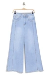 Flying Angel Seam Detail Wide Leg Jeans