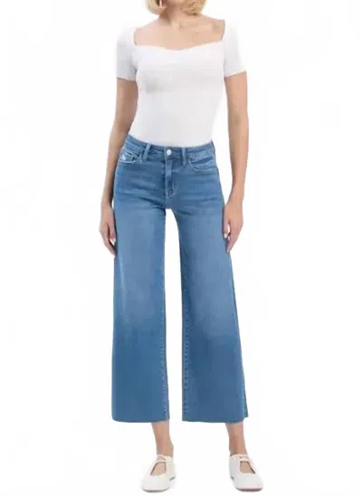 Flying Monkey Aileeah High Rise Crop Wide Leg Jeans In Right Blue Denim In Multi