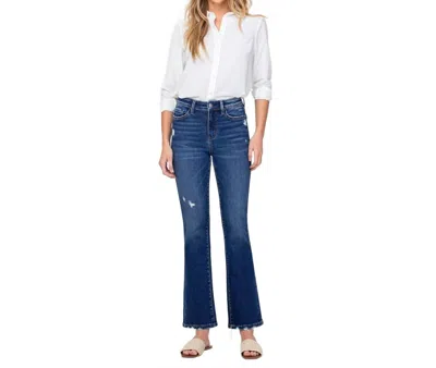 Flying Monkey Beam High Rise Flare Bootcut Jeans In Blue