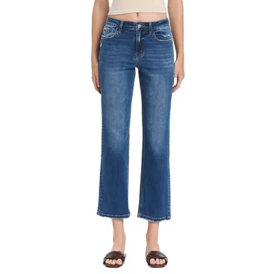 Flying Monkey Charming High Rise Ankle Straight Jeans In Blue
