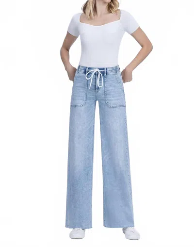 Flying Monkey Drawstring Waistband Jeans In Blue