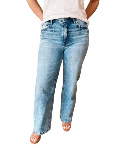 Flying Monkey Elise 90s Wide Leg Jeans In Medium Wash In Multi