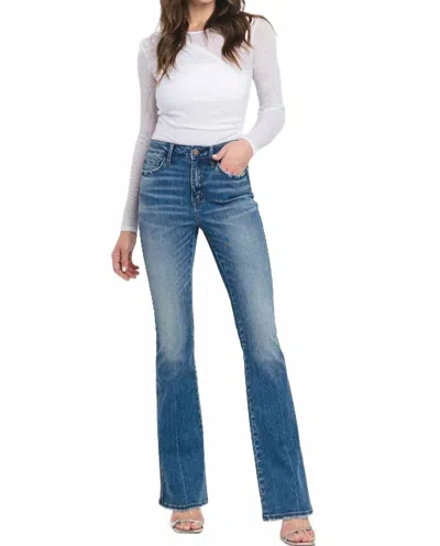 Flying Monkey High Rise Full Length Bootcut Jeans In Err-free In Blue