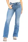 Flying Monkey Err-ree High Rise Boot Cut Jean In Medium Blue In Blue