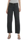 Flying Monkey High Rise Barrel Jeans In Black In Blue