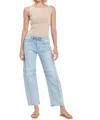 Flying Monkey High Rise Barrel Jeans In Light Wash In Blue