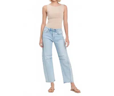 Flying Monkey High Rise Barrel Leg Jeans In Northern Lights In Blue