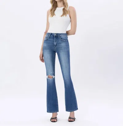 Flying Monkey High Rise Bootcut Jeans In Bergenia In Blue