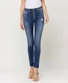 Flying Monkey High Rise Button Up Fly Skinny Jean In Disclous