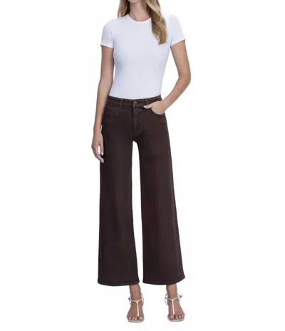 Flying Monkey High Rise Coated Wide Leg Jeans In Chicory Coffee In Multi