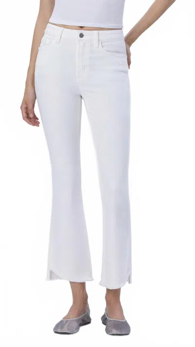 Flying Monkey High Rise Crop Flare Jeans In White