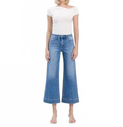 Flying Monkey High Rise Crop Wide Leg Jeans In Onsite In Blue