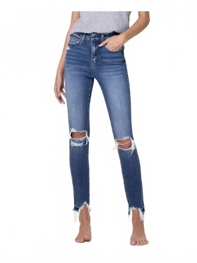 Flying Monkey High Rise Distressed Skinny Jeans In Romantic Child In Multi