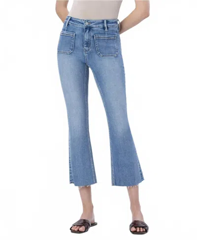 Flying Monkey High Rise Kick Flare Jeans In Resound In Blue