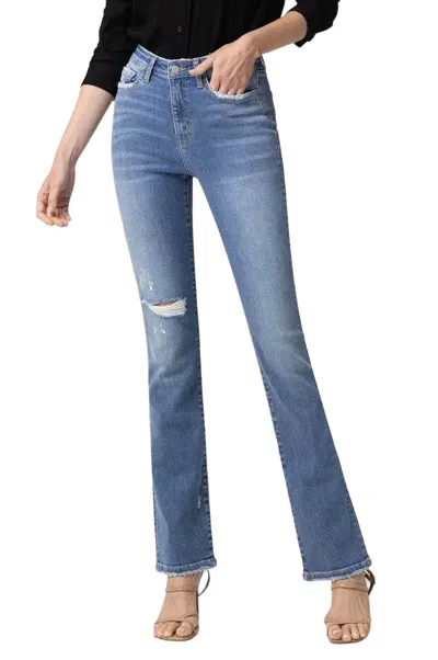 Flying Monkey High Rise Mini Bootcut Jean In Allium