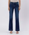 Flying Monkey High Rise Trouser Hem Bootcut Jeans In Blue Element In Blue