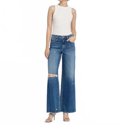 Flying Monkey High Rise Wide Leg Jeans In Blithe In Multi