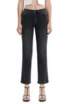 Flying Monkey Just Your Typical High Rise Straight Leg Jeans In Luminary In Black