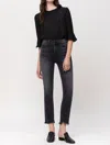 Flying Monkey Kenny High Rise Straight Jean In Washed Black In Black