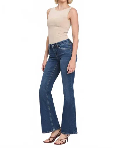 Flying Monkey Lonnie Low Rise Flare Jeans In Blue