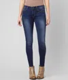 Flying Monkey Mid Rise Ankle Skinny Jean In Day Dream In Blue