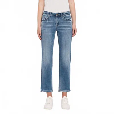 Flying Monkey Mid Rise Crop Straight Jean In Stately In Blue