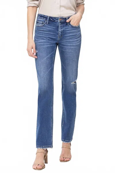 Flying Monkey Mid Rise Regular Straight Jeans In Dumb Founding In Blue