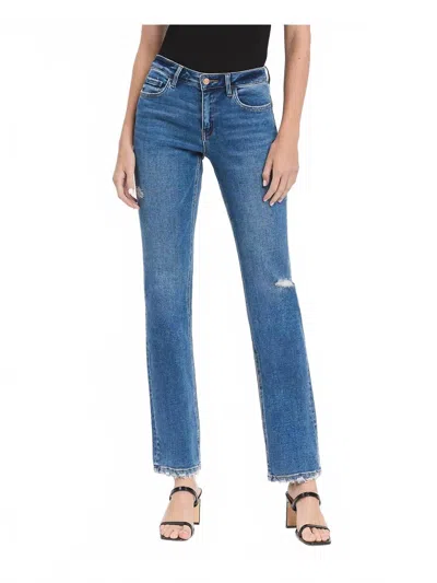 Flying Monkey Mid Rise Regular Straight Jeans In Dumbfounding In Blue