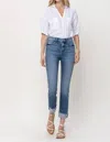 Flying Monkey Mid Rise Single Cuff Jeans In Janet In Multi