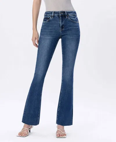 Flying Monkey Mid Rise Slim Boot Cut Jeans In Vigilant In Blue