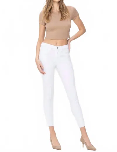 Flying Monkey Mid Rise White Cropped Skinny Jeans In Optic White