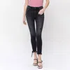 Flying Monkey Noteworthy Mid Rise Raw Hem Skinny Jeans In Black In Black