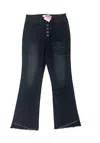 Flying Monkey Patch Pocket Step Hem Flare Jean In Black In Black