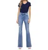 Flying Monkey Serena High Rise Flare Jean In Blue In Blue