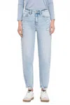 Flying Monkey Super High Rise Barrel Leg Jeans In Sweet Nothing In Blue