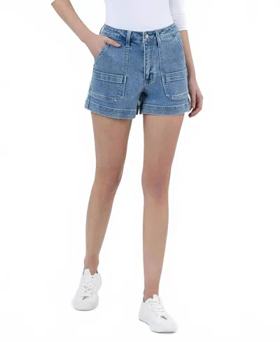Flying Monkey Super High Rise Utility Pocket Shorts In Flair In Blue