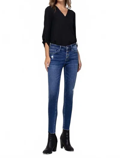 Flying Monkey Surfs Up Mid Rise Ankle Skinny Jean In Blue