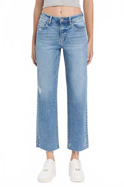 Flying Monkey Sweet Time Ankle Straight Jeans In Blue