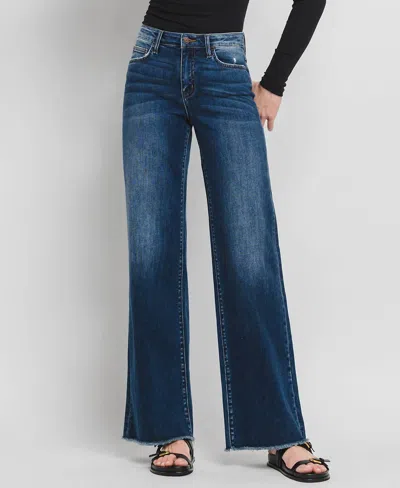Flying Monkey Vervet High Rise Wide Leg Jeans In Ocean View