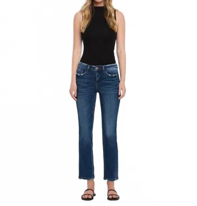 Flying Monkey Wax Plant Mid-rise Ankle Slim Jeans In Dark In Blue