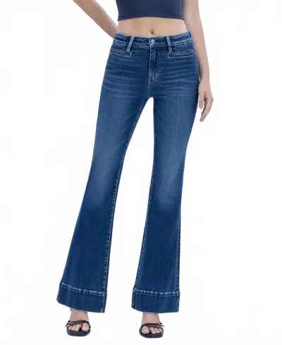 Flying Monkey Wells Flare Denim Jeans In Luminous Promise In Blue