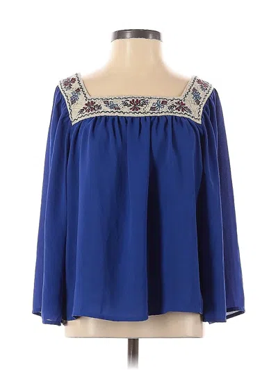 Pre-owned Flying Tomato 3/4 Sleeve Blouse In Blue